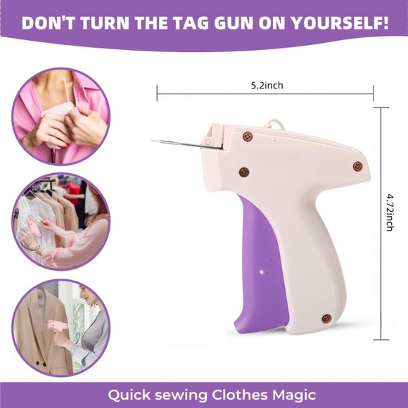 Stitchy Gun for Clothes Tagging, Quick Fix, Price Tag Gun (White+Purple) - Picture 2 of 8